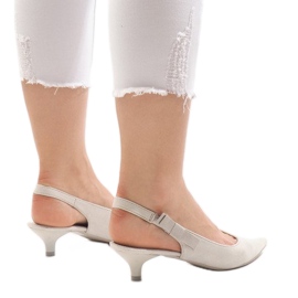 Décolleté grigie su tacco B-43 multicolore grigio 1