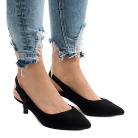 Décolleté nere su tacco B-43 nero 1