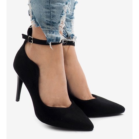 Décolleté nere su tacco B-54 nero 2