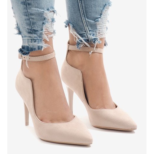 Décolleté beige su tacco B-54 1