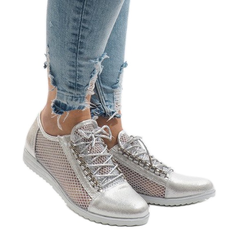 Scarpe traforate argento TL44 grigio 1