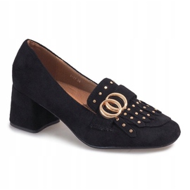 Décolleté in camoscio nero sul montante LB-339 1