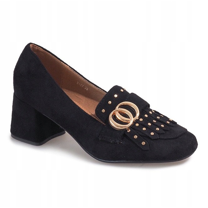 Décolleté in camoscio nero sul montante LB-339 1