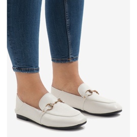 Mocassini bianchi da ballerine YJX001-9 bianco 1