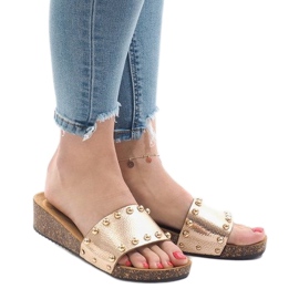 Tacchi alti champagne AC-2809 d'oro 1