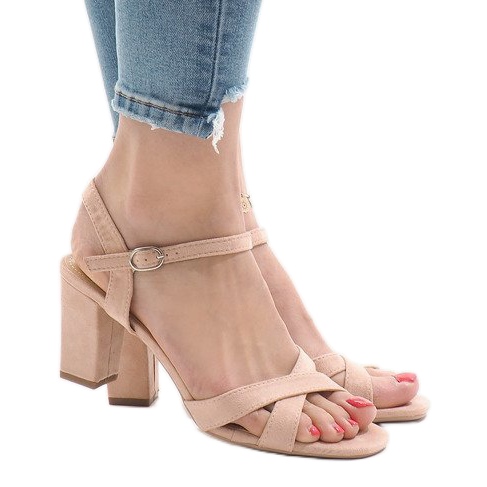 Sandali rosa con tacco alto FH39002 2
