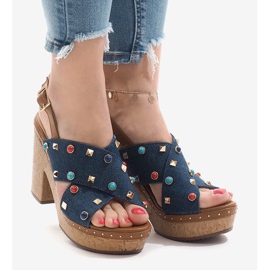 Sandali blu sulla piattaforma 1669 1