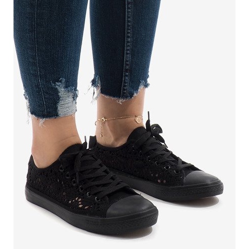 Sneakers nere in pizzo RL-673 nero 1