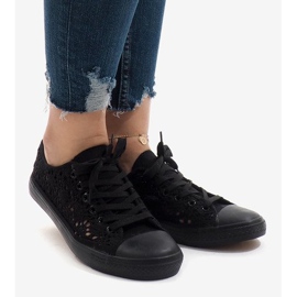 Sneakers nere in pizzo RL-673 nero 2