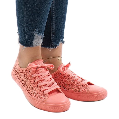 Sneakers in pizzo rosa RL-673 1