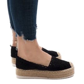 Espadrillas sneakers nere sulla piattaforma 7801-P nero 1