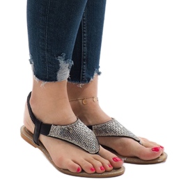 Sandali neri decorati con JN1359-2 nero 1