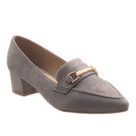 Tacco alto in camoscio grigio 7078-P 1