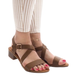 Sandali tacco alto cammello A203 marrone 1