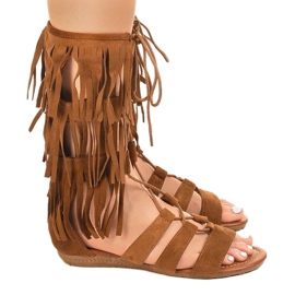 Sandali gladiatore piatti marroni D-41 marrone 1