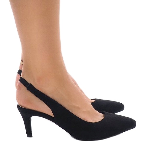 Décolleté nere su tacco con elastico 16337-242 nero 1