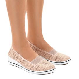 Sneakers rosa con laccio sulla zeppa ZH-4 1