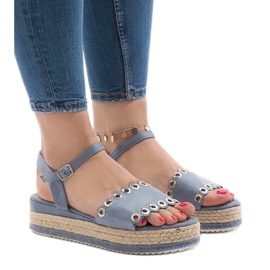 Sandali blu sulla piattaforma 99-46 1