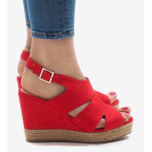 Sandali rossi con zeppa MW-5M17-11 rosso 2