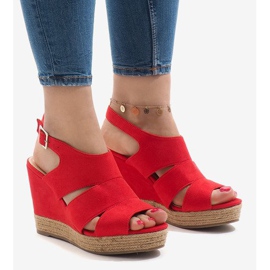 Sandali rossi con zeppa MW-5M17-11 rosso 1