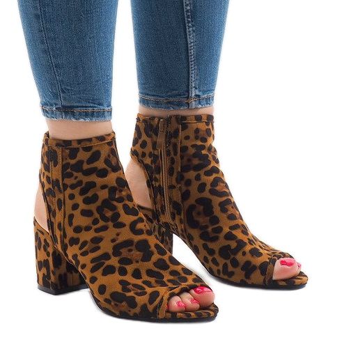 Sandali leopardati con tomaia C-7226 marrone 1
