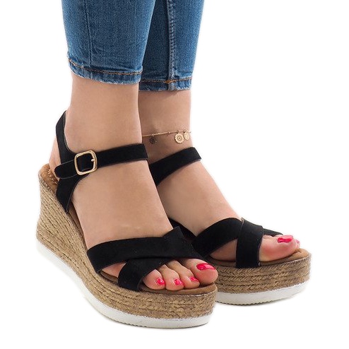 Sandali con zeppa XL104 neri nero 1