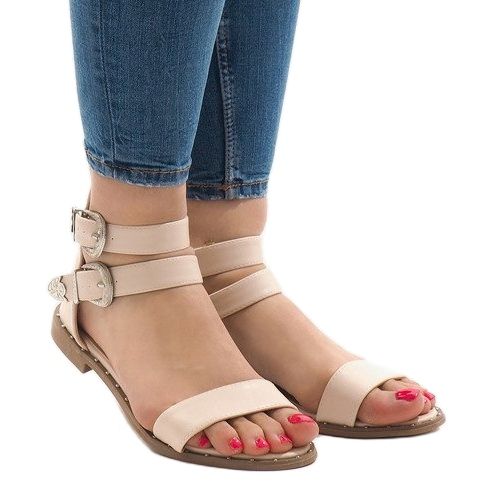 Sandali flat rosa con fibbia 170 1