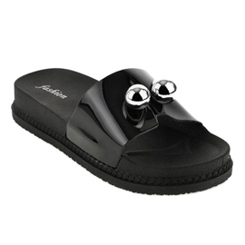 Pantofole nere con palline 1819 nero 1