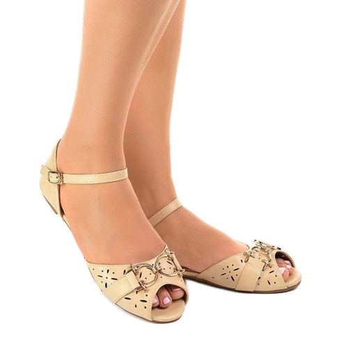 Sandali beige con fibbia GF-180 1
