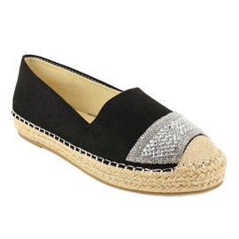 Espadrillas sneakers nere sulla piattaforma 180-6 nero 1
