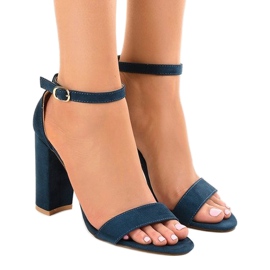 Eleganti sandali blu navy sul post LA-106 1