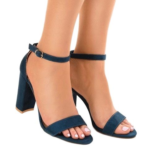 Eleganti sandali blu navy sul post LA-106 2