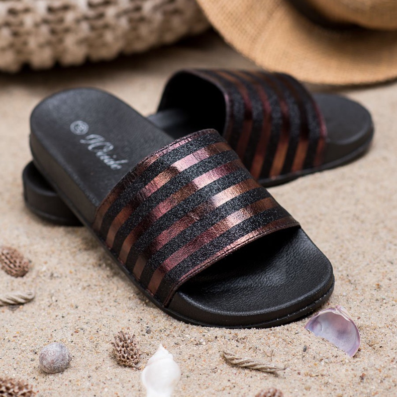 Weide Pantofole Con Glitter nero 1