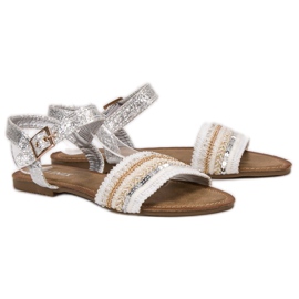 SHELOVET Sandali Con Paillettes bianca 1