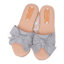 Forever Folie Pantofole Scamosciate Con Fiocco grigio 2