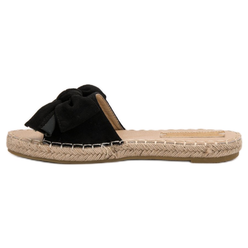 Forever Folie Pantofole Scamosciate Con Fiocco nero 1