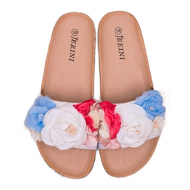 SHELOVET Pantofole Bianche Con Fiori bianca 1