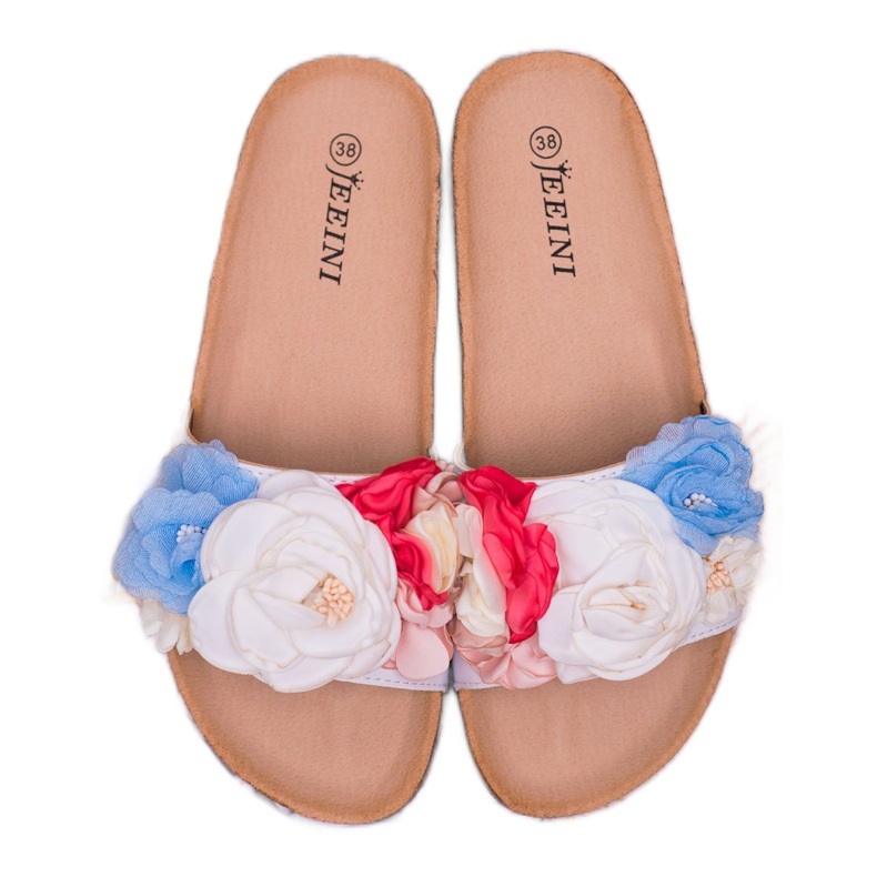 SHELOVET Pantofole Bianche Con Fiori bianco 1