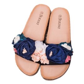 SHELOVET Pantofole Nere Con Quadrati nero 2