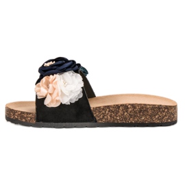 SHELOVET Pantofole Nere Con Quadrati nero 1