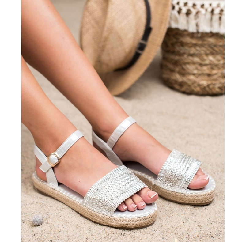 Small Swan Espadrillas Sandali Argento grigio 1