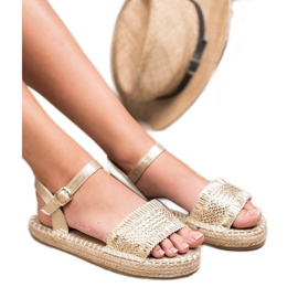 Small Swan Sandali con espadrillas dorate d'oro 2