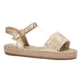 Small Swan Sandali con espadrillas dorate d'oro 1