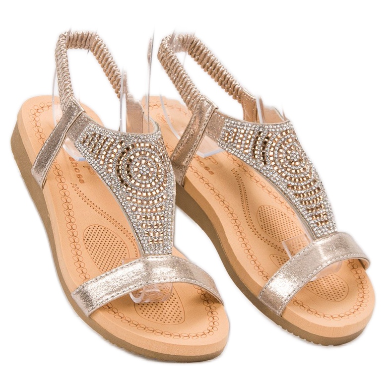 Top Shoes Sandali dorati alla moda d'oro 2
