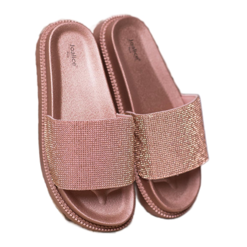 SHELOVET Pantofole Con Cristalli rosa 1