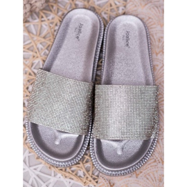 SHELOVET Pantofole Con Cristalli grigio 1