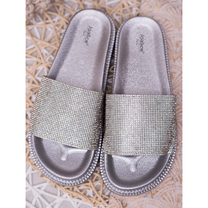 SHELOVET Pantofole Con Cristalli grigio 1