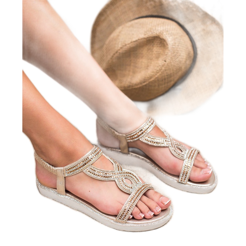 SHELOVET Sandali slip-on con zeppa giallo 2