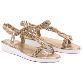SHELOVET Sandali slip-on con zeppa giallo 1