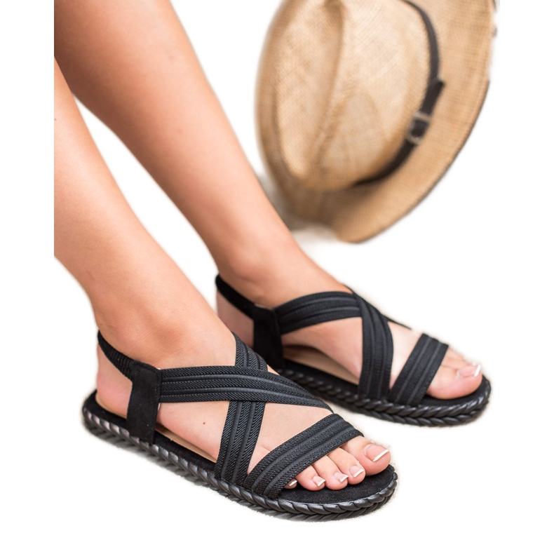 SHELOVET Sandali da donna comodi nero 1